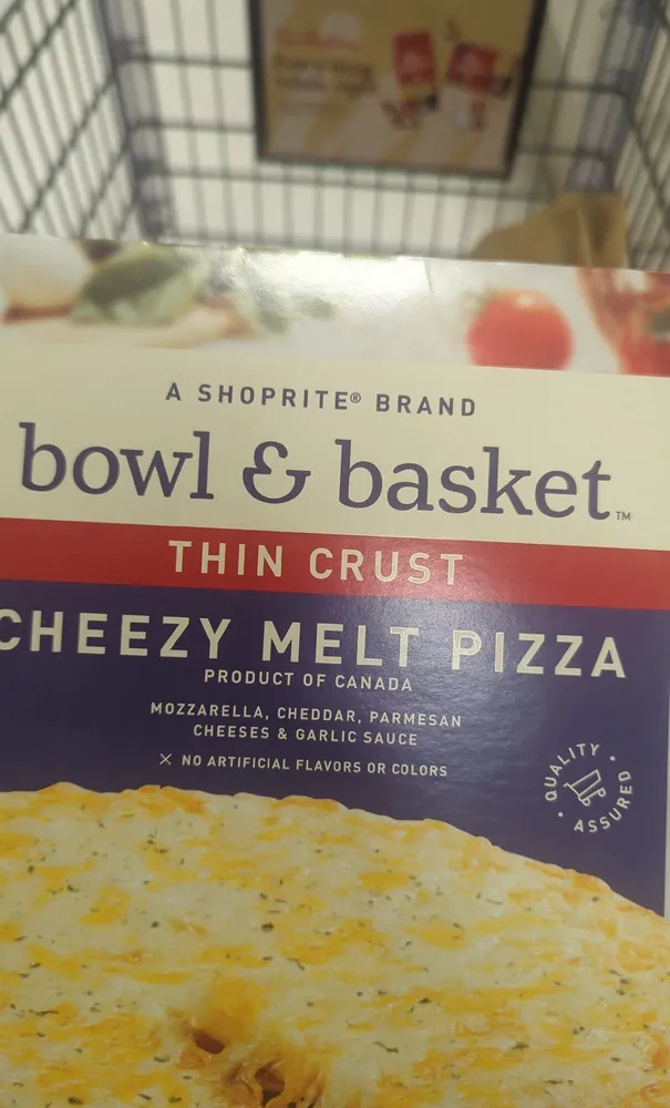 Thin crust cheesy melt pizza