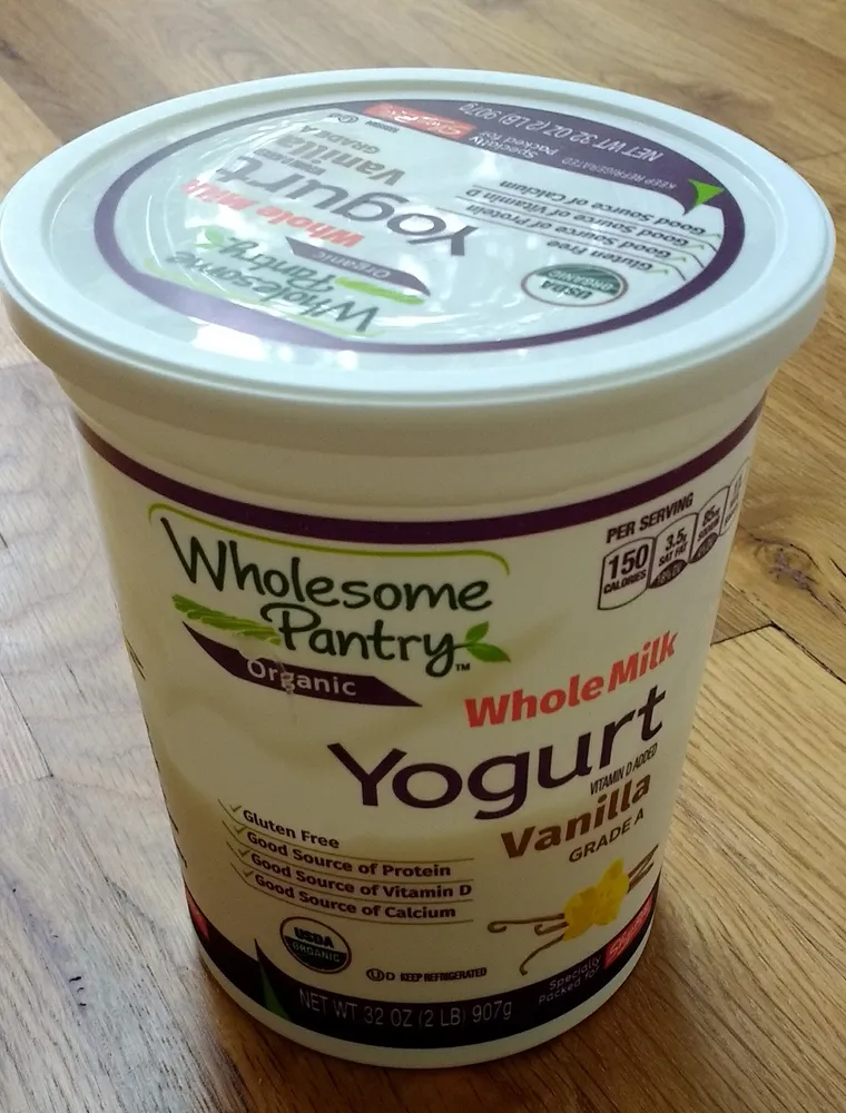 Whole milk yogurt, vanilla
