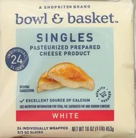 bowl & basket SINGLES PASTEURIZED PREPARED CHEESE PRODUCT WHITE