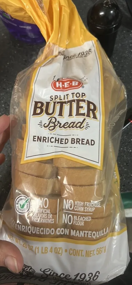 Split Top Butter Bread Enriched Bread