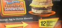 Fully Cooked Breakfast Sandwiches Sausage Egg And Cheese Biscuits