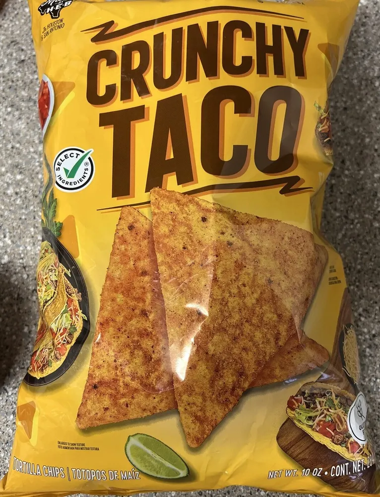 Taco flavored tortilla chips