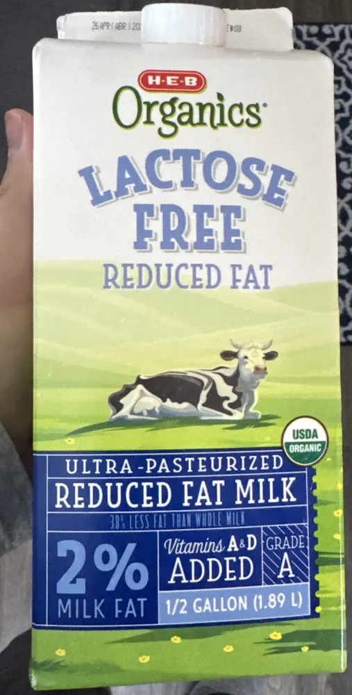 HEB Organic Lactose Free Reduced Fat Milk