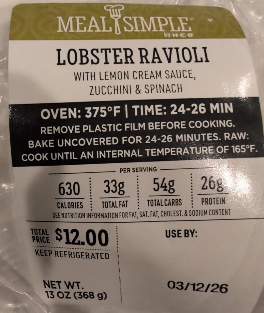 Lobster ravioli