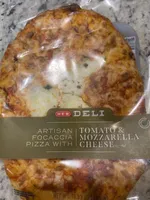 Artisan Focaccia Pizza With Tomato And Mozzarella Cheese