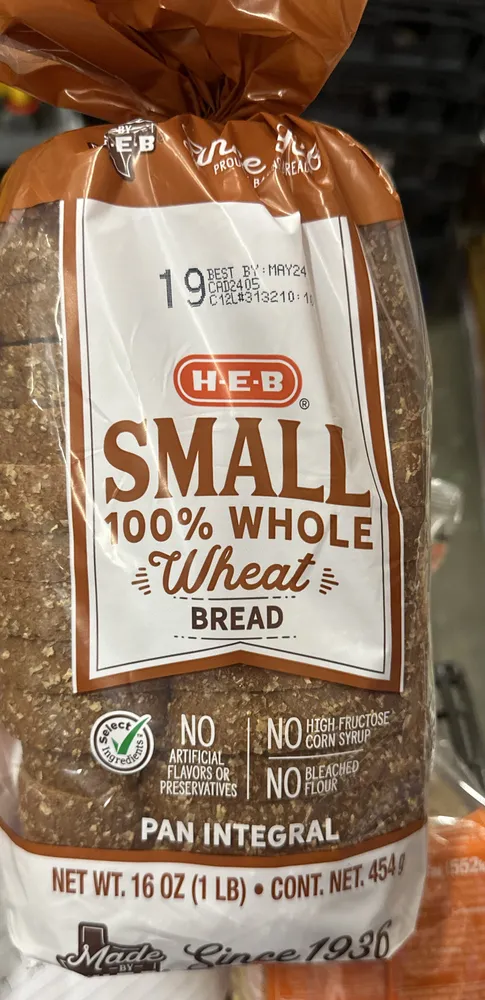 HEB Small 100% Whole Wheat Bread