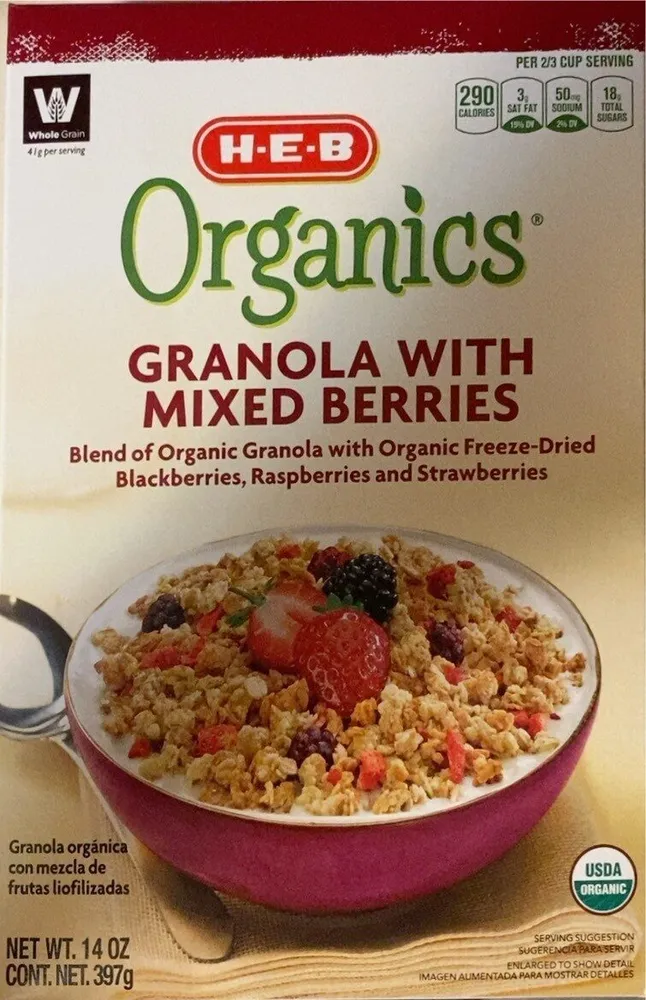 Granola with mixed berries