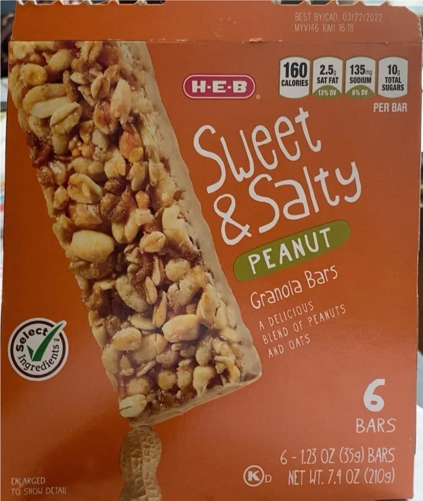 Sweet & salty peanut granola bars