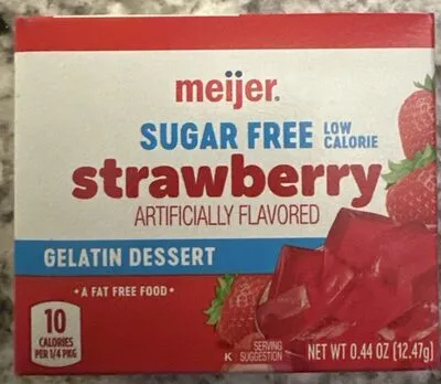 Strawberry flavored gelatin dessert, strawberry