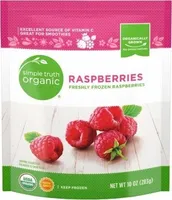 Freshly frozen raspberries