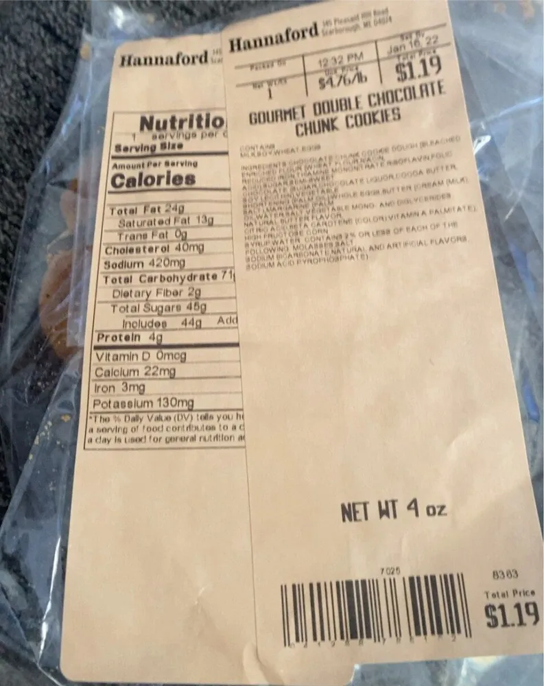 Double chocolate chip cookie