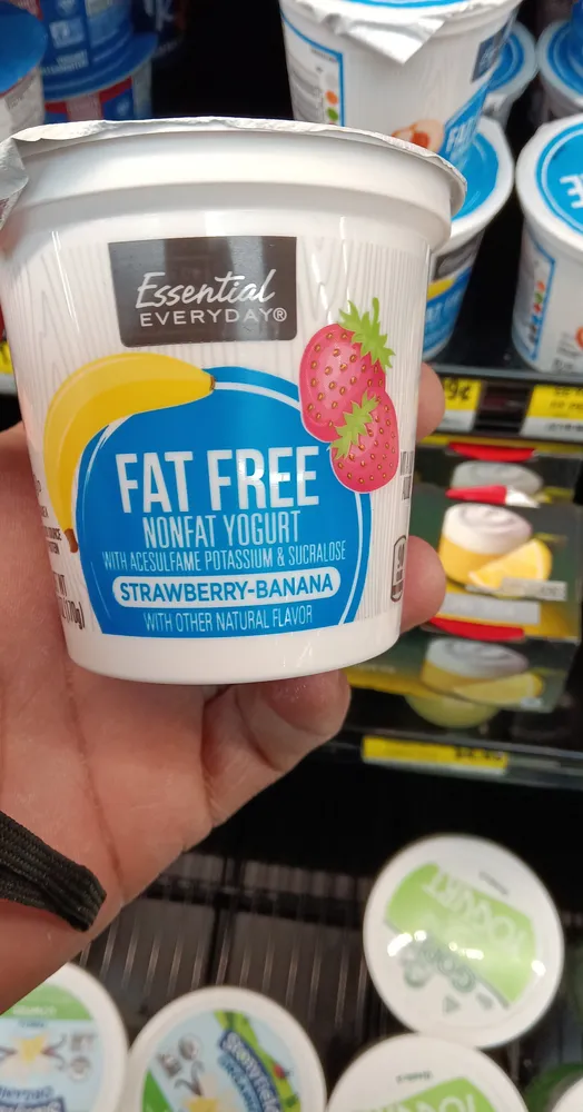 Strawberry banana nonfat yogurt, strawberry banana