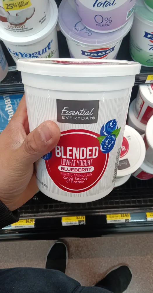 Blueberry blended lowfat yogurt, blueberry
