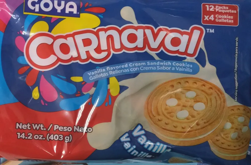 Vanilla flavored cream sandwhich cookies