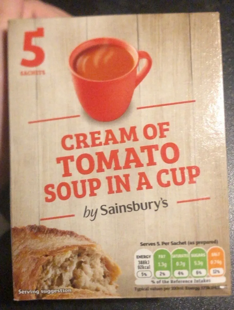 cream of tomato soup in a cup