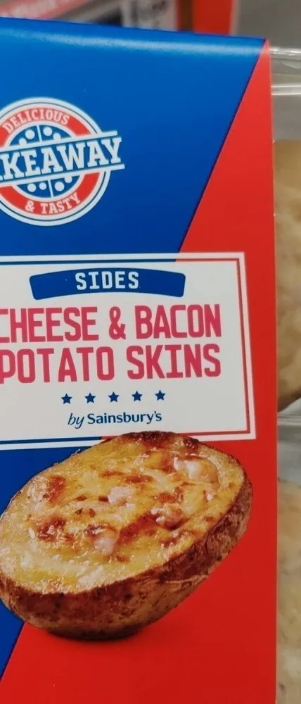 Cheese and bacon potato skins
