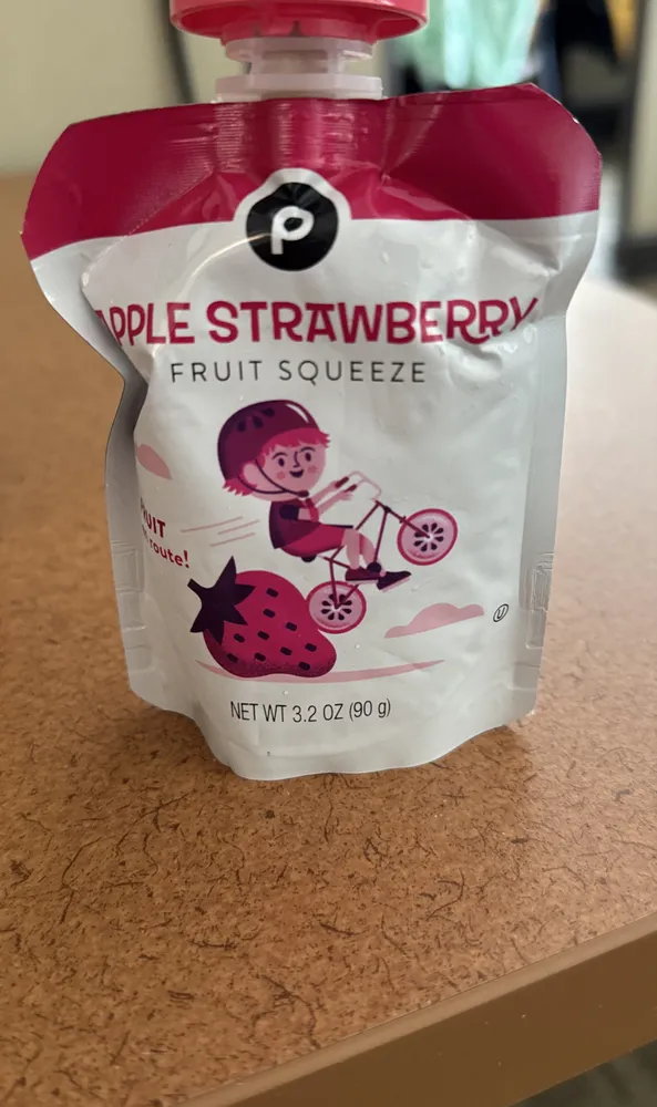Apple strawberry fruit squeeze
