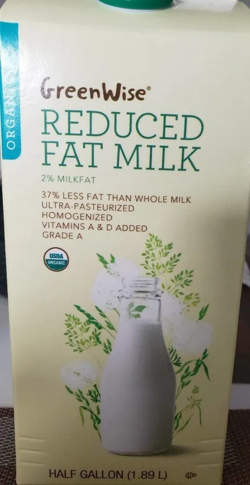 Publix Greenwise Organic Reduced Fat Milk