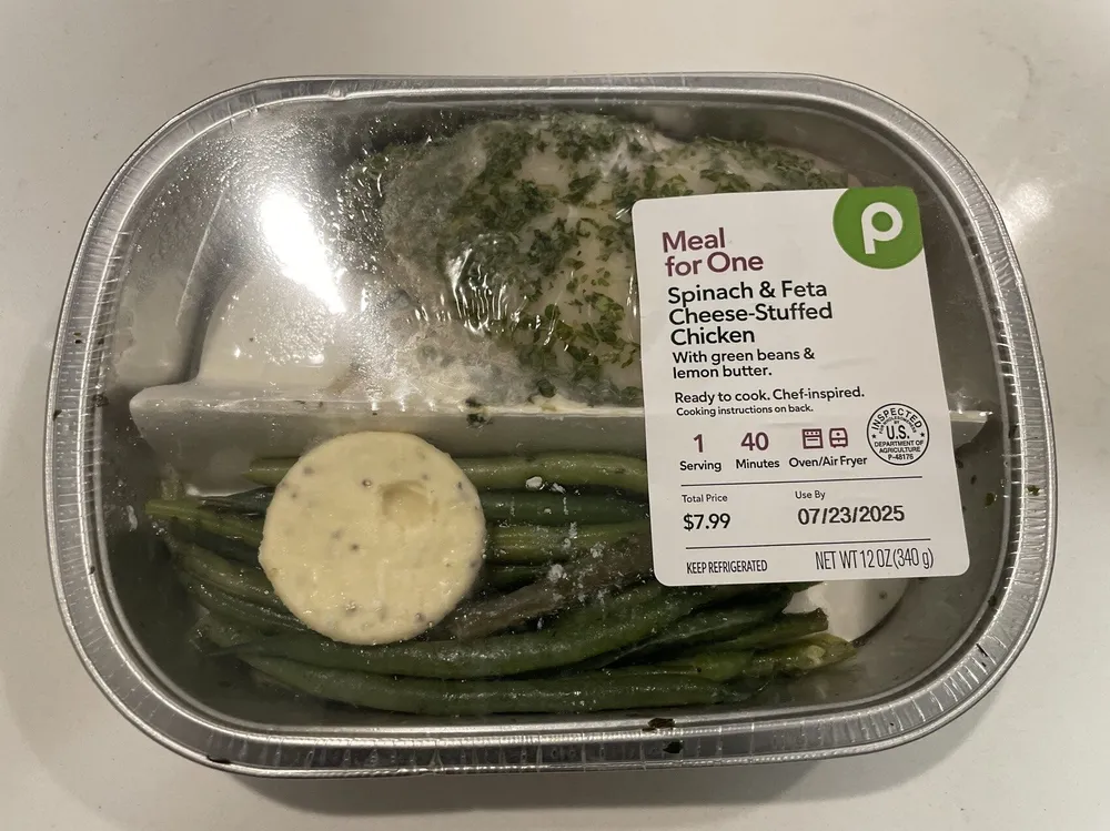 Spinach & Feta Cheese-Stuffed Chicken with Green Beans & Lemon Butter