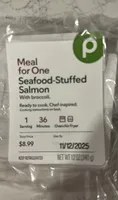Seafood Stuffed Salmon with Broccoli
