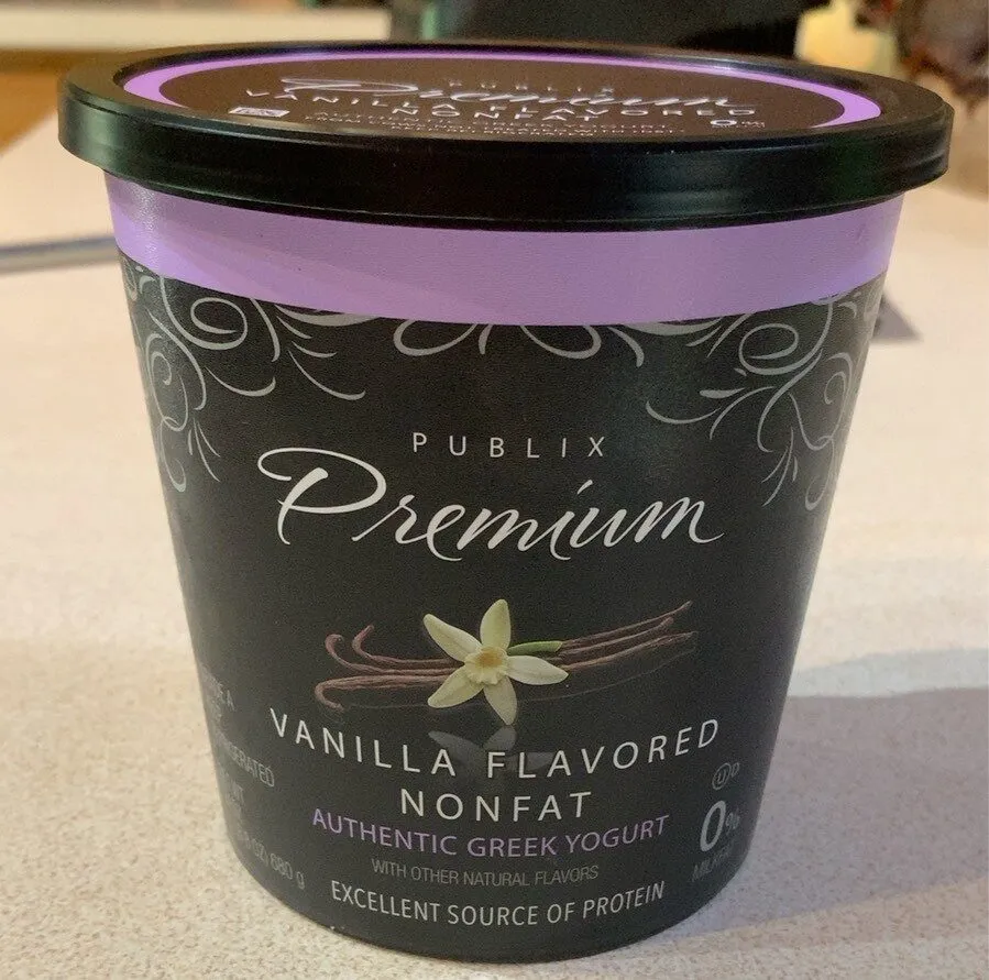 Greek Nonfat Yogurt Vanilla Flavored