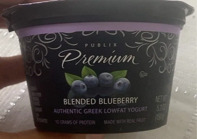 Premium blended blueberry authentic greek lowfat yogurt