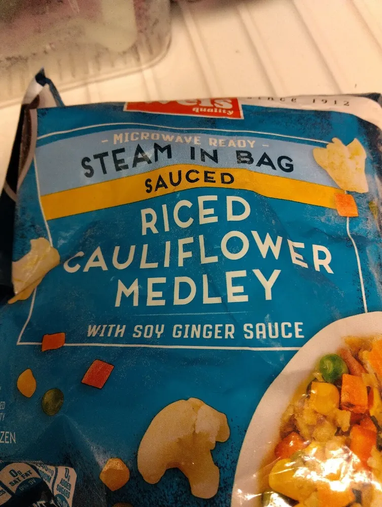 Sauteed Riced Cauliflower Medley with Soy Ginger Sauce