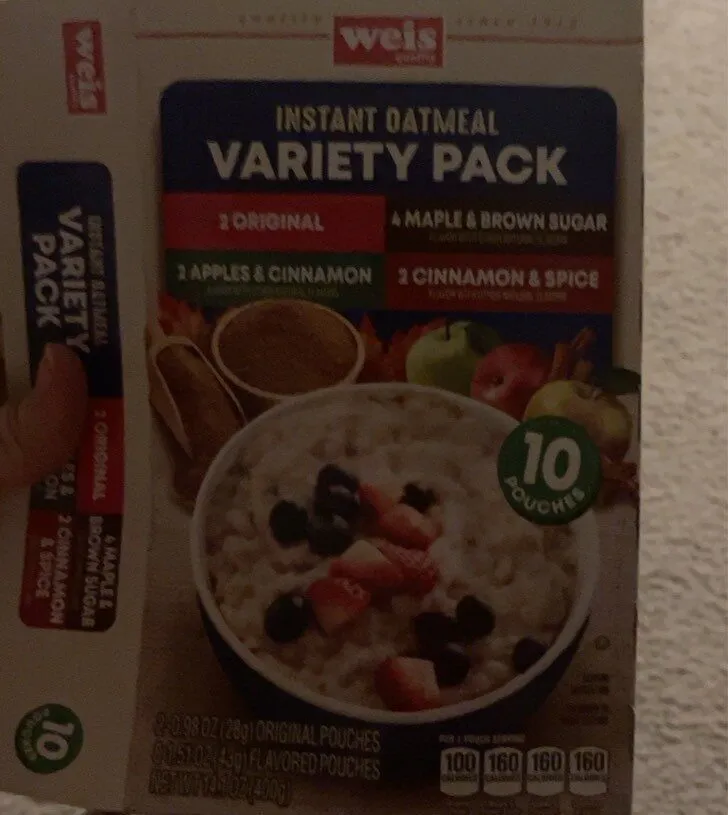 Instant oatmeal variety pack