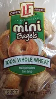 100% whole wheat mini bagels, 100% whole wheat