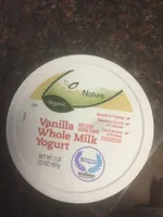 Organic vanilla grade a whole milk yogurt