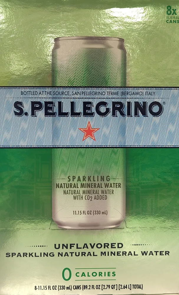 Unflavored sparkling natural water