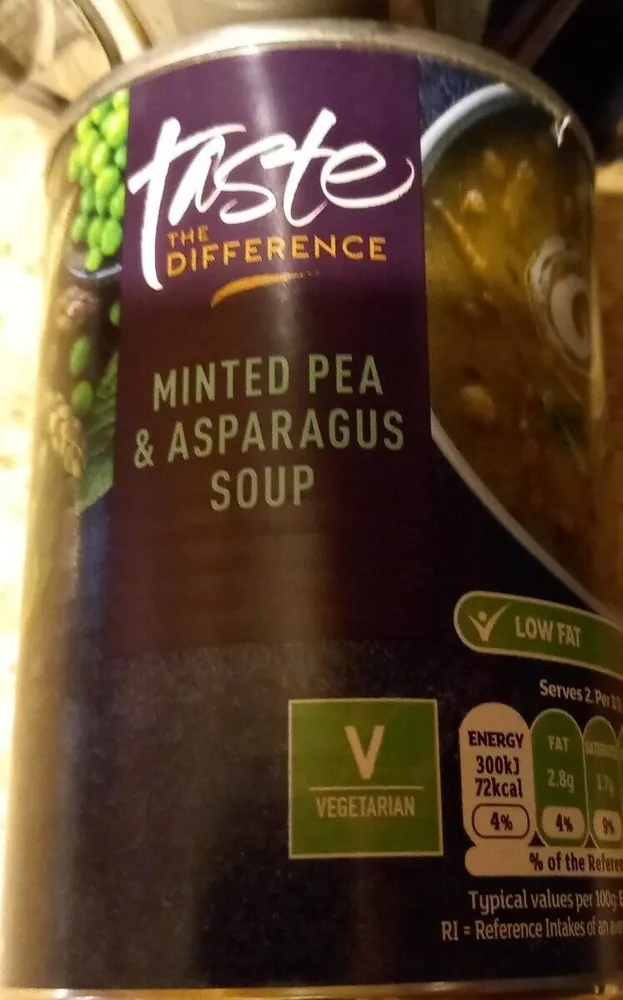 Minted pea and asparagus soup