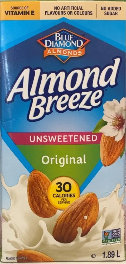 Almond Breeze Almondmilk Unsweetened Original/Orginale Aseptic