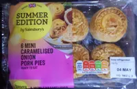 6 Mini Caramelised Onion Pork Pies