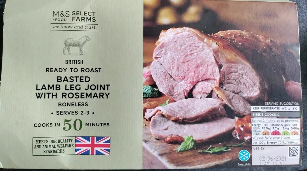 Basted Lamb leg joint with rosemy