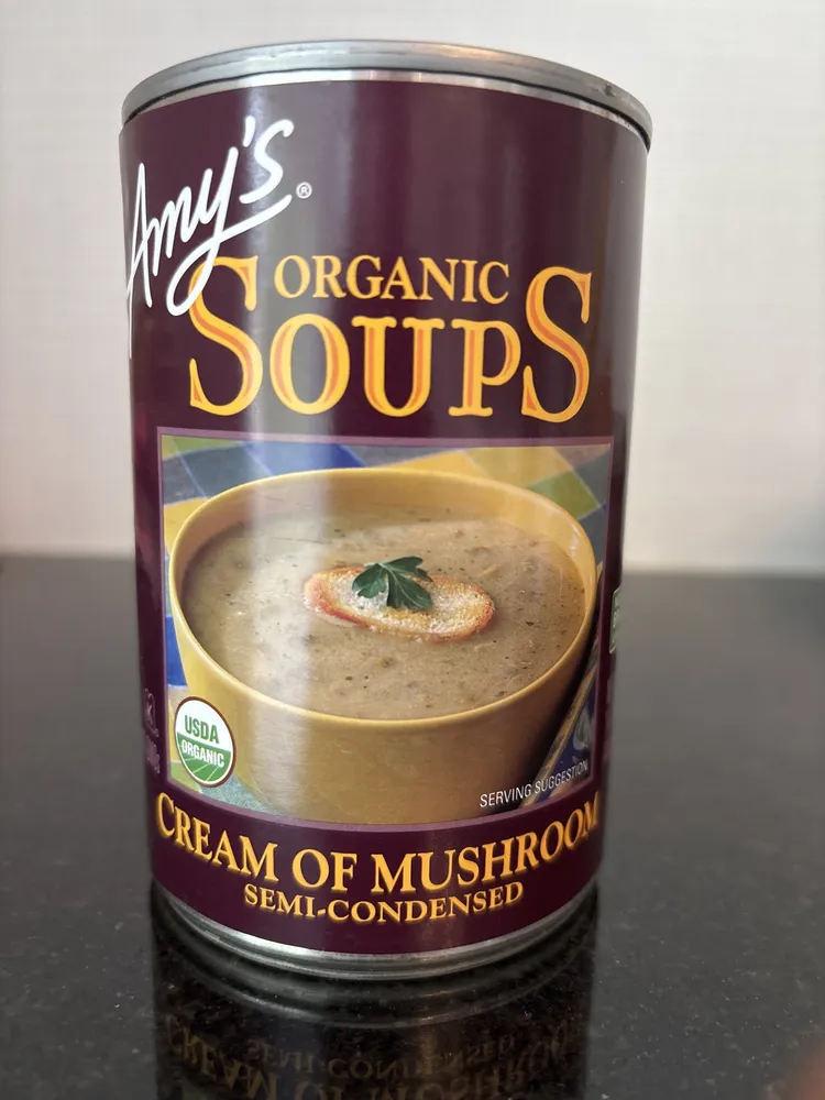 Cream of mushroom semi-condensed organic soups