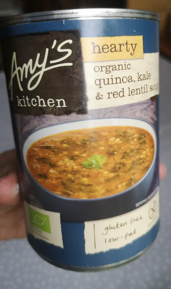 organic quinoa, kale & red lentil soup