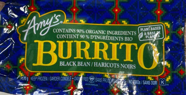 Black Bean Burrito, 90% Organic.