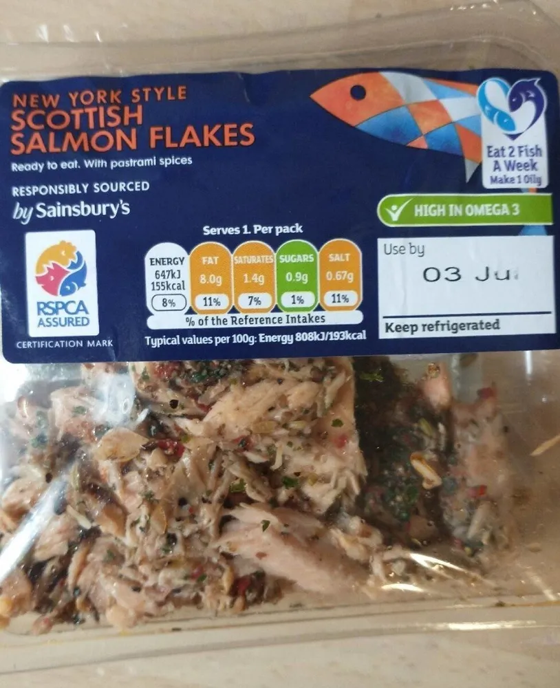 Scottish salmon flakes