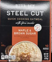 Steel Cut Quick Cooking Oatmeal with Flax Seeds Maple & Brown Sugar