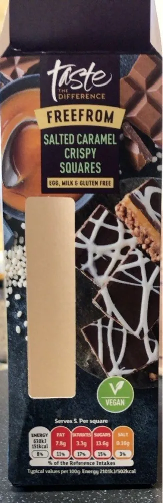 Salted caramel crispy squares