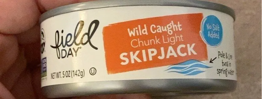 Wild Caught Pole & Line Chunk Light Skipjack Tuna No Salt Added