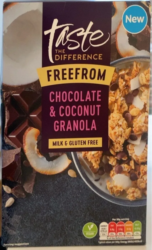 Freefrom chocolate & coconut granola