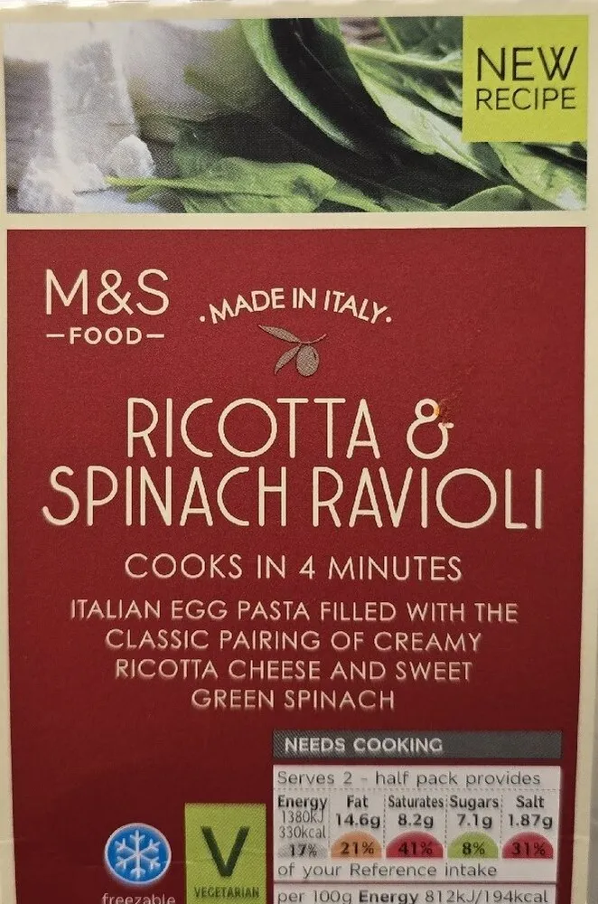 Ricotta & Spinach Ravioli