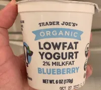Organic lowfat yogurt blueberry
