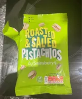 Roasted and salted pistachio nuts in shell