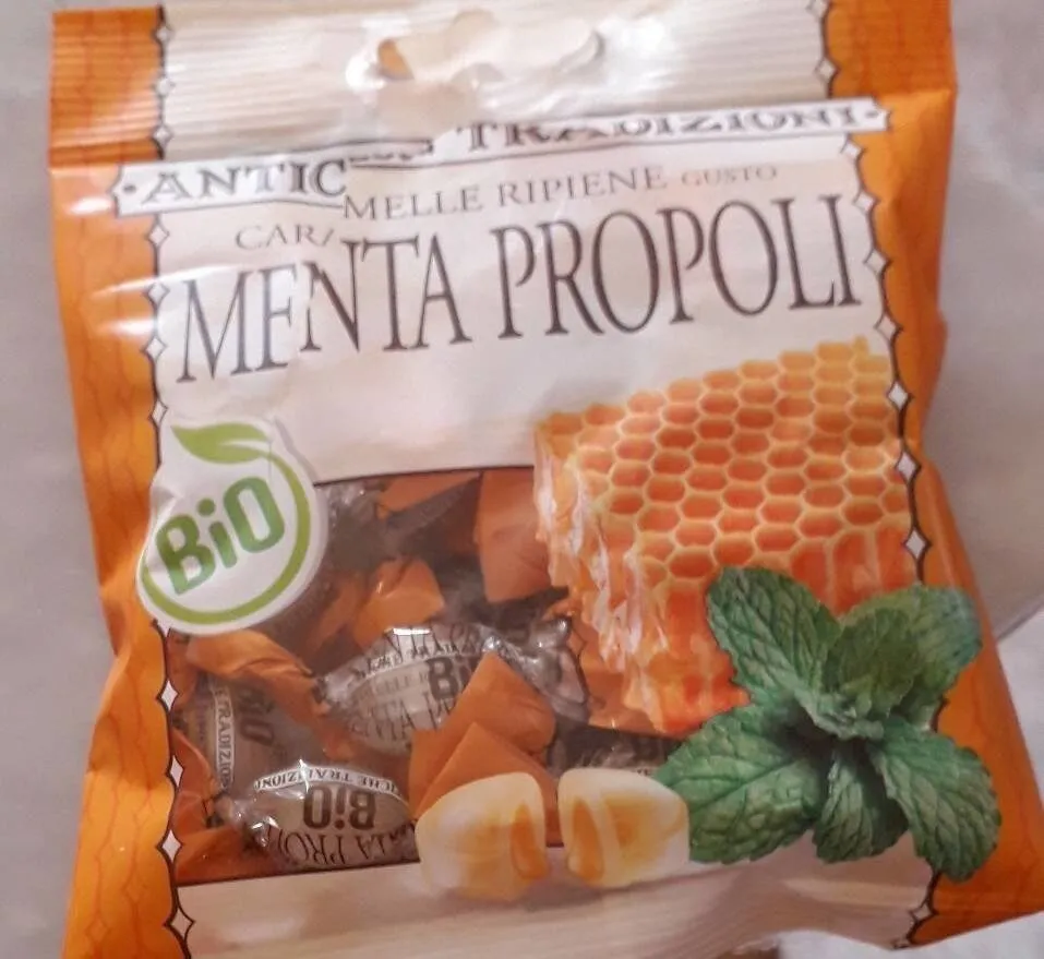 Caramelle ripiene menta e propoli