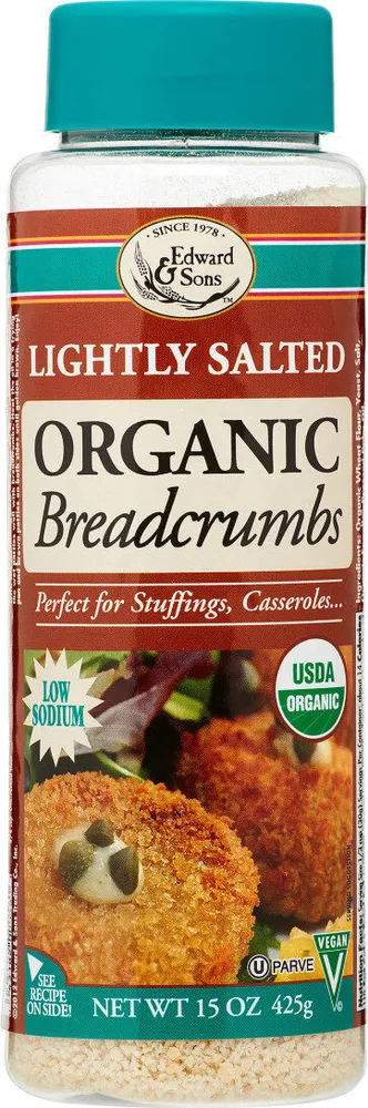 Organic low sodium breadcrumbs