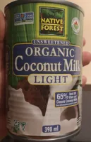 Unsweetened Organic Coconut Milk Light