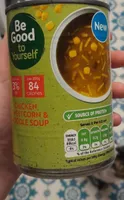 Chicken sweet corn and noodle soup